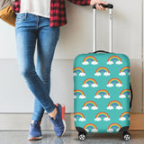 Rainbow Pattern Green Background Cabin Suitcases Luggages