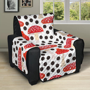 Red mushroom dot pattern Recliner Cover Protector