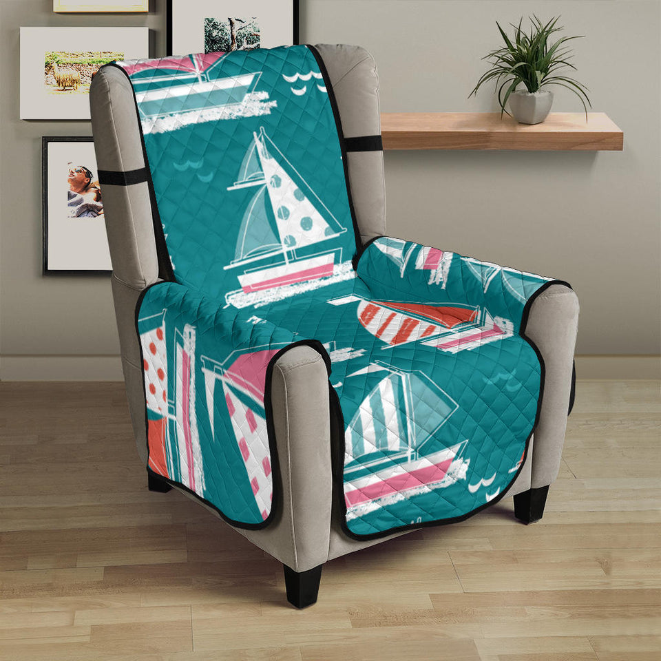 Cute sailboat pattern Chair Cover Protector
