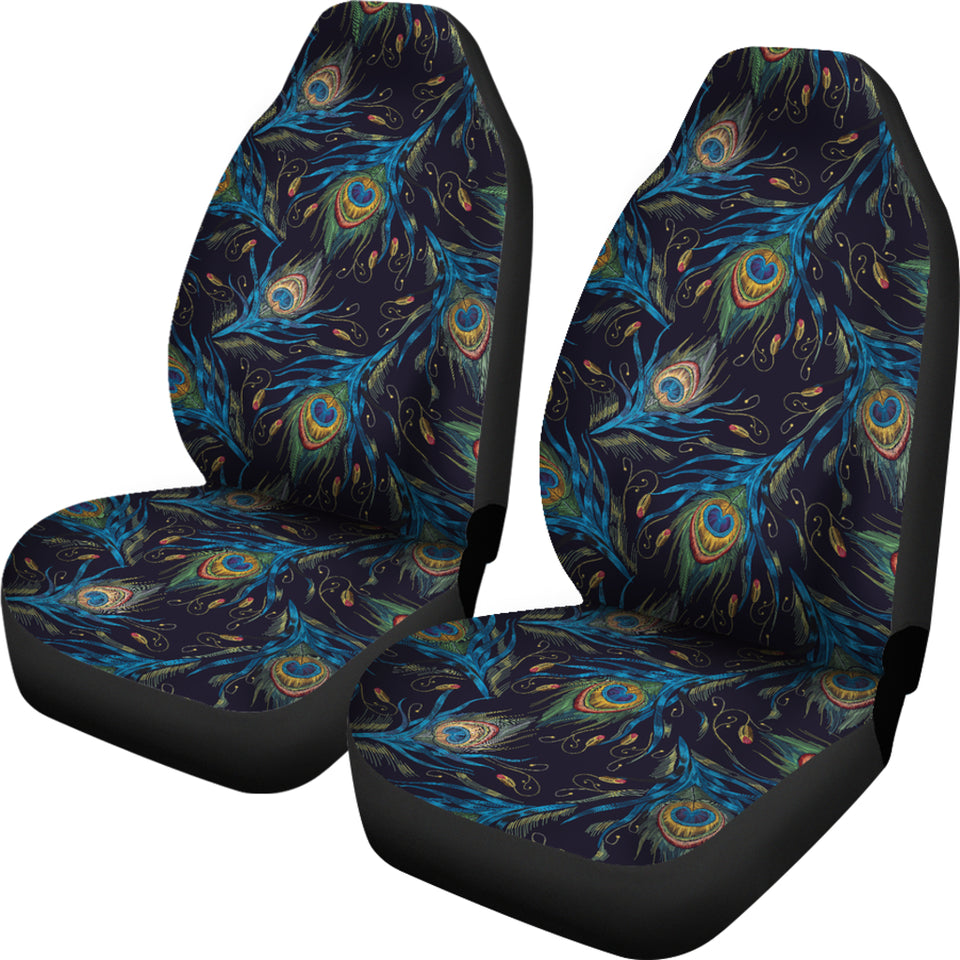 Beautiful Peacock Feather Pattern  Universal Fit Car Seat Covers