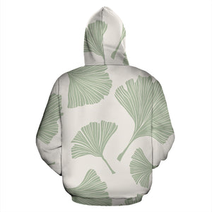 Ginkgo Leaves Pattern Zip Up Hoodie