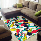 Watercolor Bowling Ball Pins Area Rug