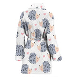 Hedgehog Pattern Print Design 04 Women's Bathrobe