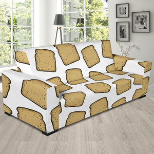 Bread Toast Pattern Print Design 03 Sofa Slipcover