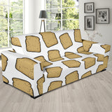 Bread Toast Pattern Print Design 03 Sofa Slipcover