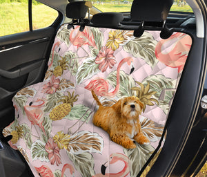 Pink Flamingo Birds Pineapples Hibiscus Flower Pattern Dog Car Seat Covers