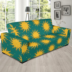 Sun Green Background Sofa Slipcover