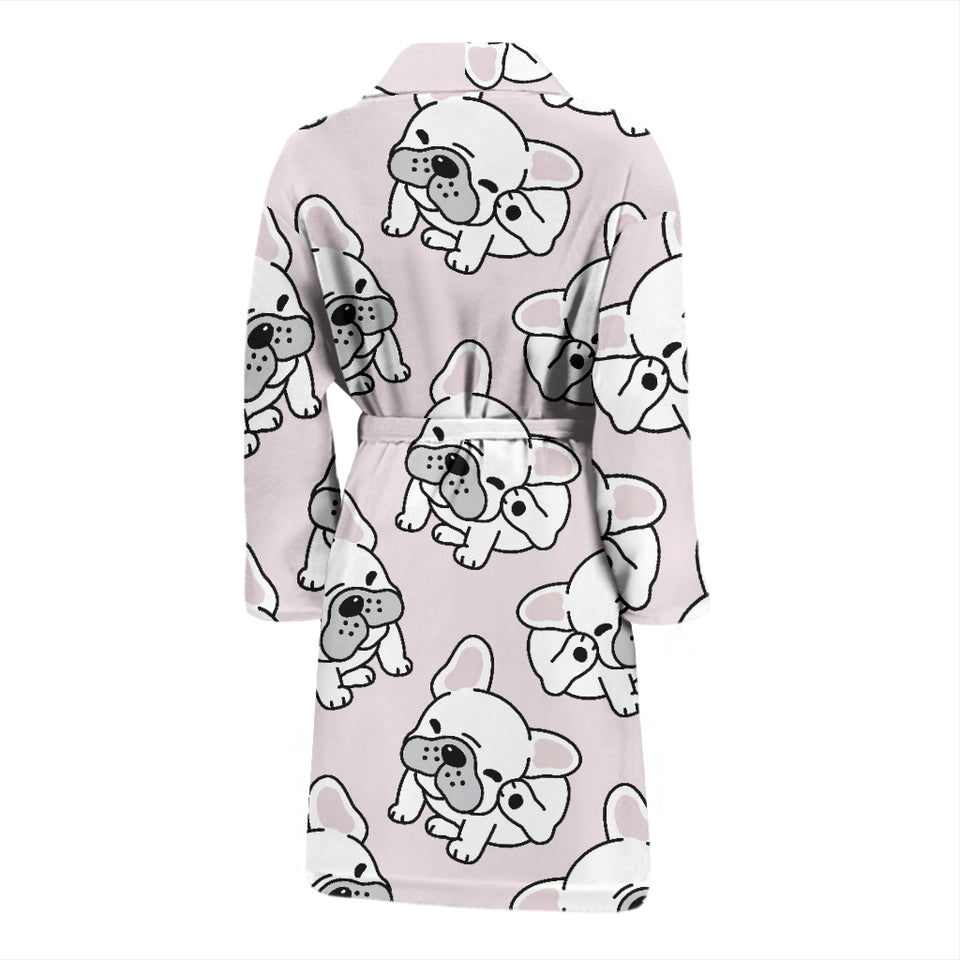Cute French Bulldog Pattern Men'S Bathrobe