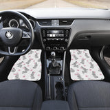 Watercolor Cute Rabbit Pattern Front And Back Car Mats