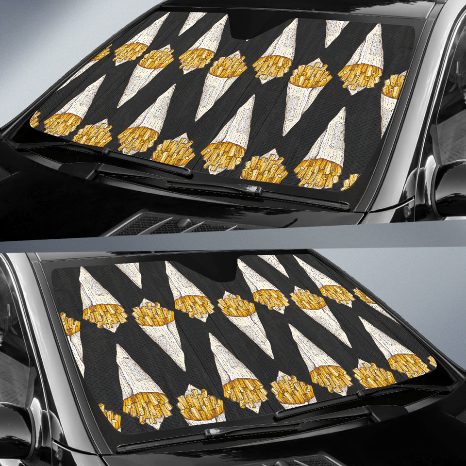 French Fries Dark Background Car Sun Shade