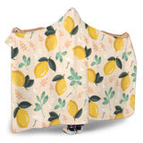 Lemon Flower Leave Pattern Hooded Blanket