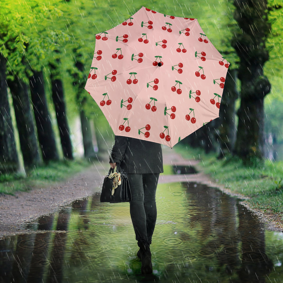 Cherry Pattern Pink Background Umbrella