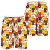 Colorful Maneki Neko Lucky Cat Pattern Men Shorts