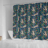 Raccoon Tropical Leaves Pattern Shower Curtain Fulfilled In US