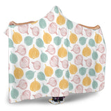 Colorful Onions White Background Hooded Blanket