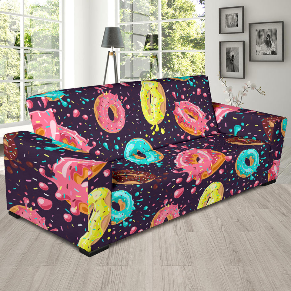 Colorful Donut Glaze Pattern Sofa Slipcover