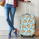 Hand Drawn Pizza Blue Background Cabin Suitcases Luggages