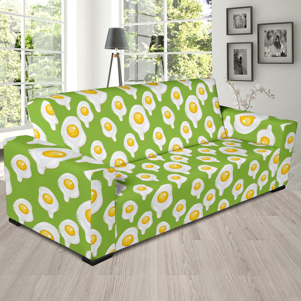 Fried Eggs Pattern Print Design 01 Sofa Slipcover