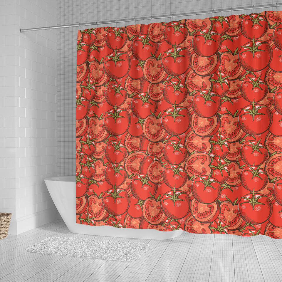 Red Tomato Pattern Shower Curtain Fulfilled In US
