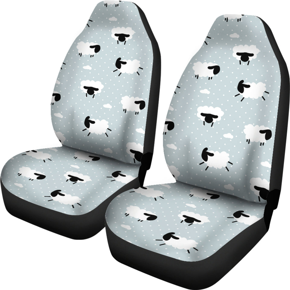 Sheep Polka Dot Cloud Pattern  Universal Fit Car Seat Covers