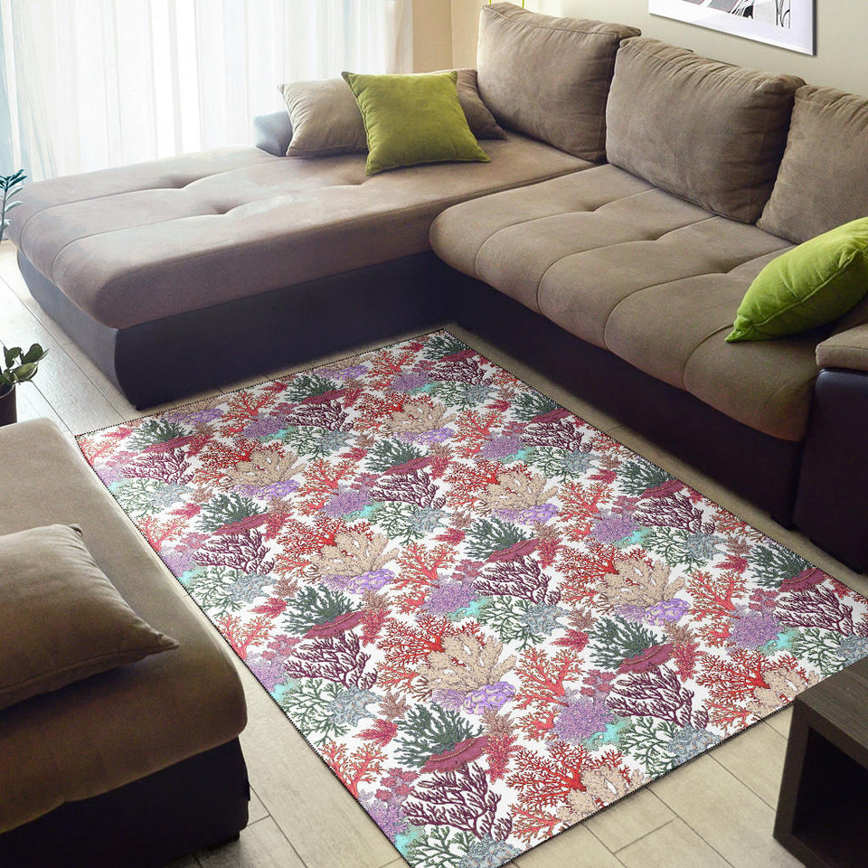 Coral Reef Pattern Print Design 03 Area Rug