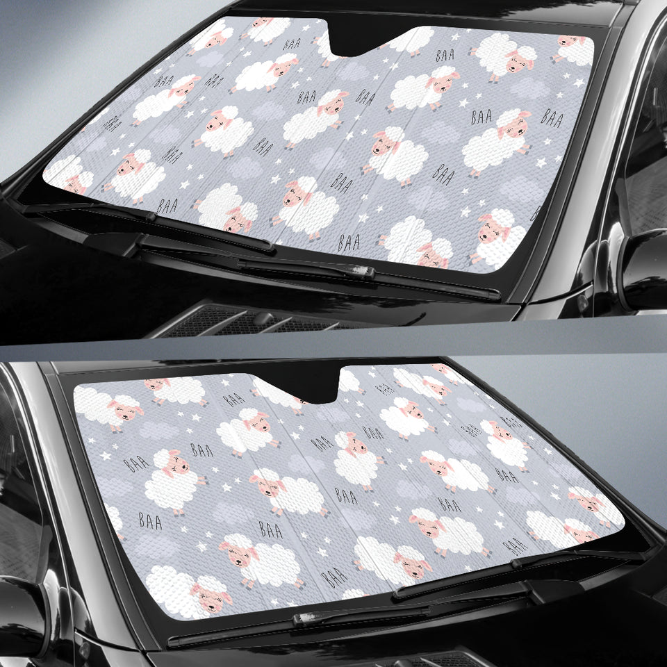 Sweet Dreams Sheep Pattern Car Sun Shade