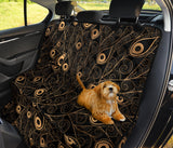 Gold Peacock Feather Pattern Dog Car Seat Covers