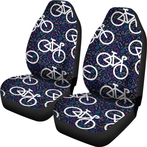 Bicycle Pattern Print Design 03 Universal Fit Car Seat Covers