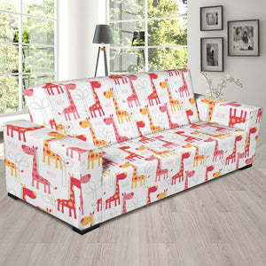 Giraffe Pattern Print Design 03 Sofa Slipcover