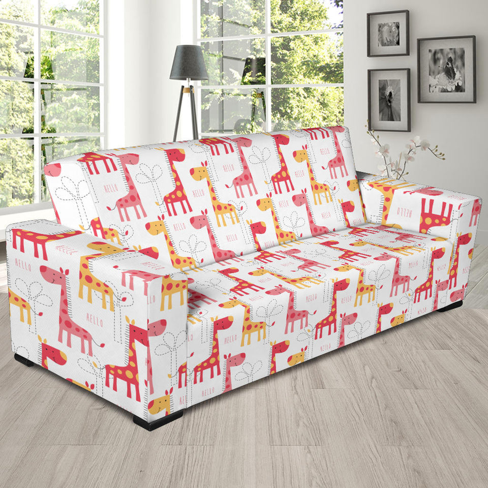 Giraffe Pattern Print Design 03 Sofa Slipcover