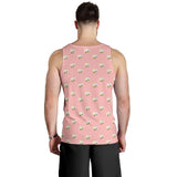 Cute hamster cheese pattern pink background Men Tank Top