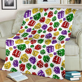 Dice Pattern Print Design 03 Premium Blanket
