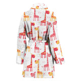 Giraffe Pattern Print Design 03 Women's Bathrobe