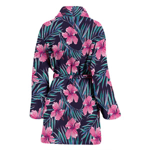 Hibiscus Pattern Print Design 05 Women's Bathrobe