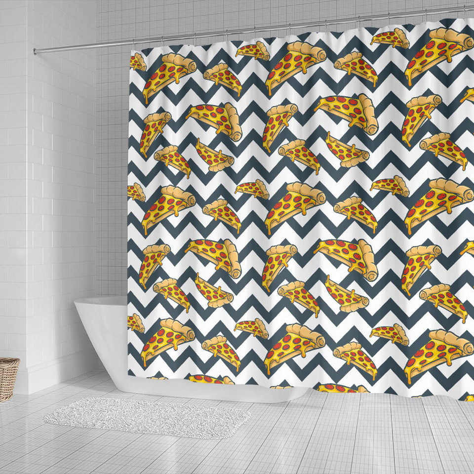 Pizza Design Pattern Shower Curtain Fulfilled In US
