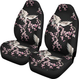 Japanese Crane Pink Sakura Pattern Universal Fit Car Seat Covers