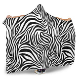 Zebra Skin Pattern Hooded Blanket