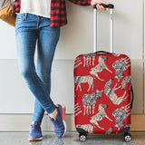 Zebra Abstract Red Background Cabin Suitcases Luggages