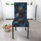 Beautiful Peacock Feather Pattern Dining Chair Slipcover
