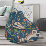 Raccoon Tropical Leaves Pattern Bean Bag Cover