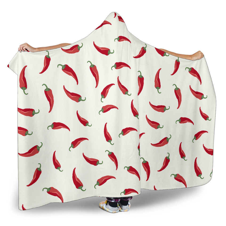 Chili Peppers Pattern Hooded Blanket