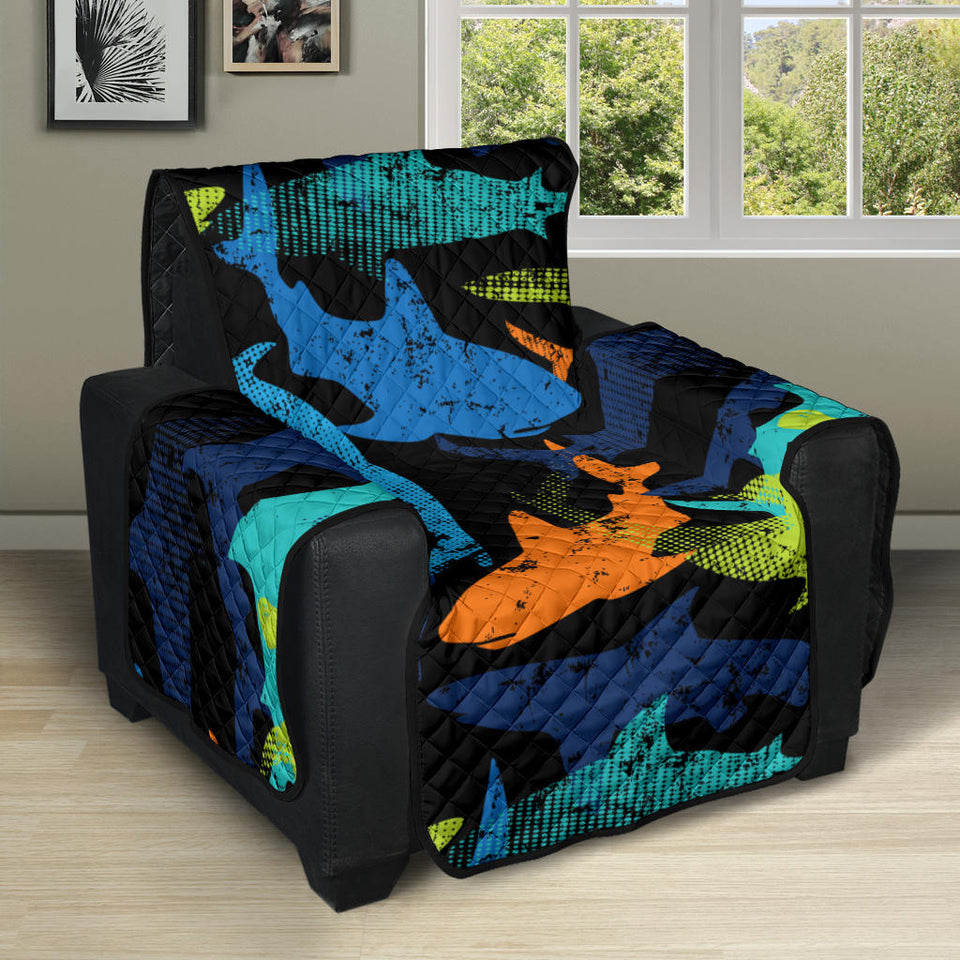 Colorful shark Recliner Cover Protector