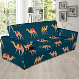 Camel Pattern Blue Blackground Sofa Slipcover