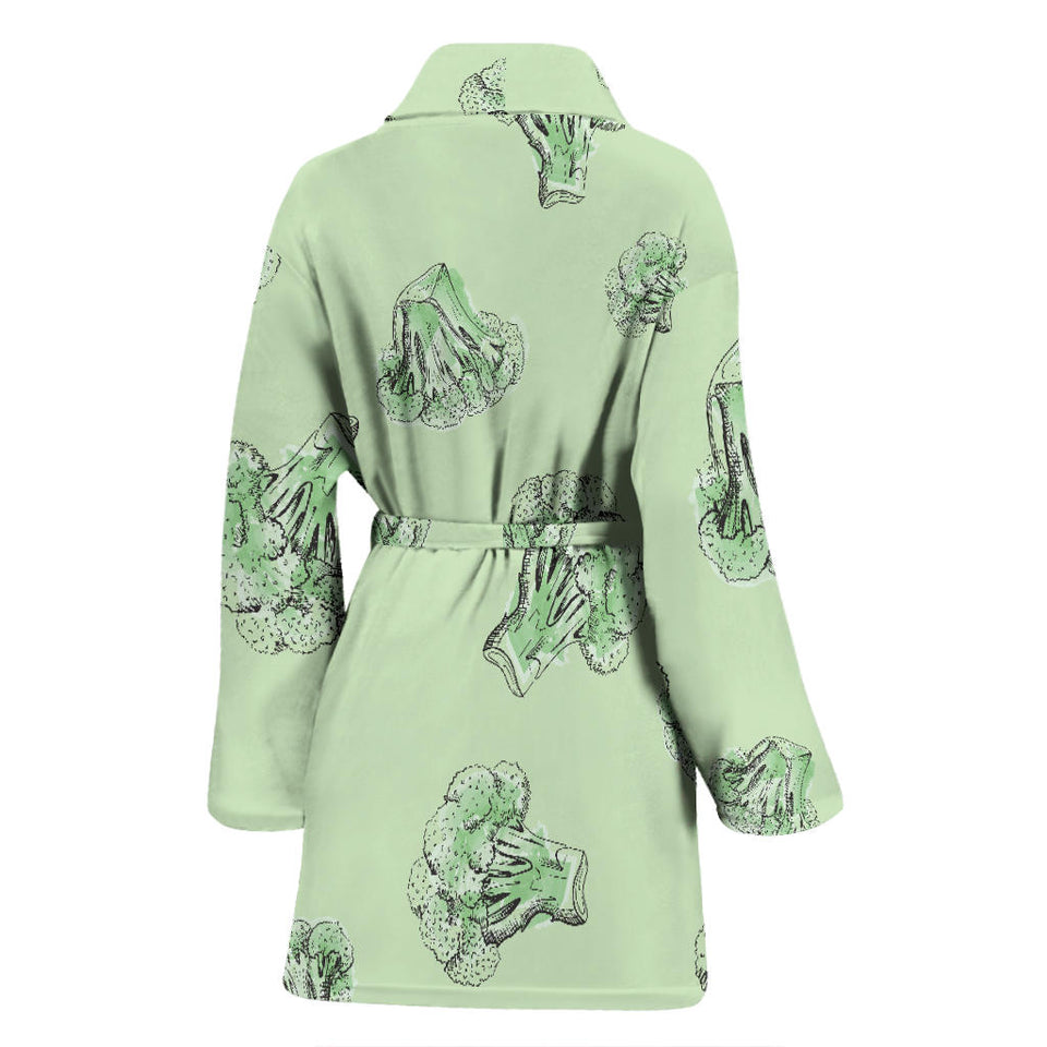 Broccoli Sketch Pattern Women'S Bathrobe