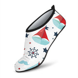 Cute Color Paper Sailboat Pattern Aqua Shoes