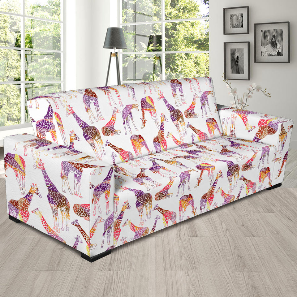 Giraffe Pattern Print Design 02 Sofa Slipcover