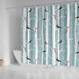 Crows Christmas Hat Scarf Shower Curtain Fulfilled In US