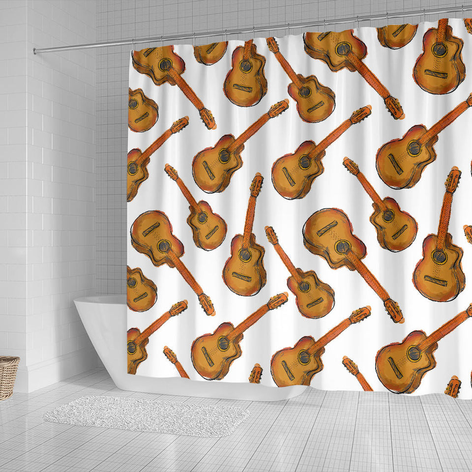 Paint Guitar Pattern Shower Curtain Fulfilled In US