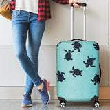 Sea Turtle With Blue Ocean Backgroud Cabin Suitcases Luggages