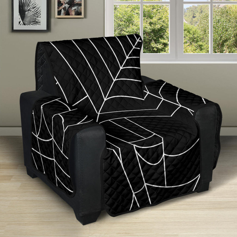 Spider Spider web pattern Black background white cobweb Recliner Cover Protector